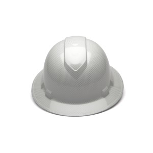 Pyramex Safety - Ridgeline Full Brim Hard Hat - Shiny White Graphite Pattern -Ridgeline Full Brim 4 Pt Ratchet Suspension, Price per Box of 12