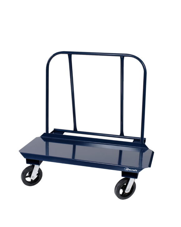 Commercial Drywall Cart - 18" X 45" DECK W/ 8" MOLD ON RUBBER CASTERS (4 SWIVEL)