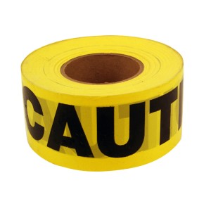 1000' Caution Barricade Tape, Yellow, 2 mil, Price per Box of 12 Rolls