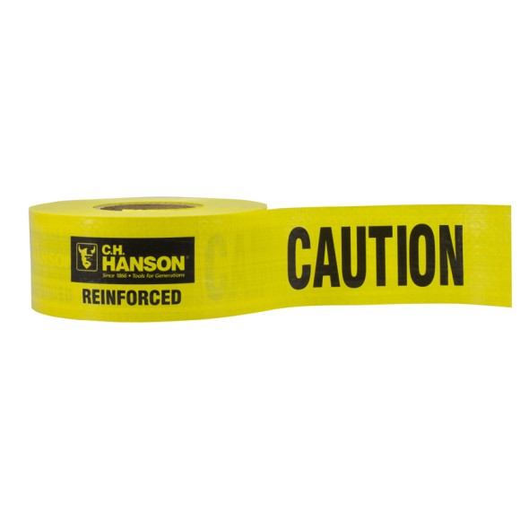 500' Reinforced Caution Barricade Tape, Yellow, 5 mil, Price per Box of 8 Rolls