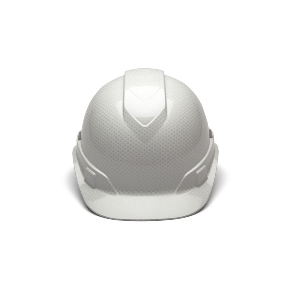 Pyramex Safety - Ridgeline Cap Style Hard Hat - Shiny White Graphite Pattern -Ridgeline Cap Style 4 Pt Ratchet Suspension, Price per Box of 16