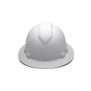 Pyramex Safety - Ridgeline Full Brim Hard Hat -White Graphite Pattern -Ridgeline Full Brim 4 Pt Ratchet Suspension, Price per Box of 12