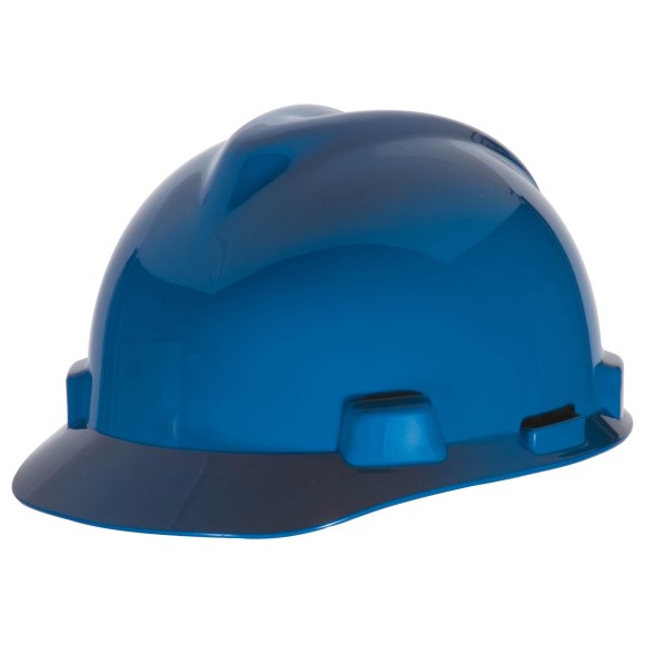 MSA V-Gard Standard Slotted Cap w/ Fas-Trac Suspension, Blue, 475359MSA