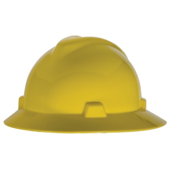 MSA V-Gard Slotted Hat w/ Fas-Trac Suspension, Yellow, 475366MSA