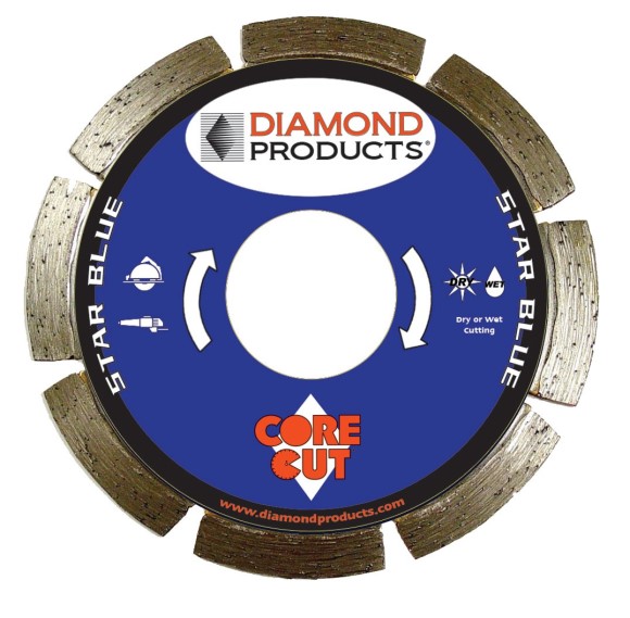 Star Blue Segmented Small Diameter Diamond Blades, 7" x .080 x 7/8," EB07080 E2B, Diamond Products