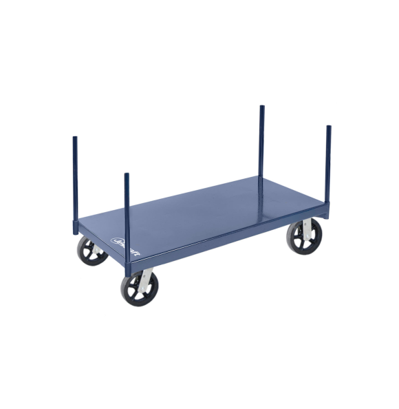Pipe Stake Cart - 8" Mold-on-rubber rigid casters: 2 Rigid, 2 Swivel