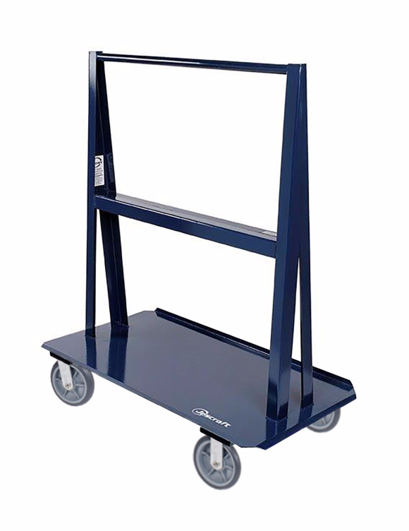 "A" Frame Cart (48"L x 24"W) with Casters - 8" High-performance Elastomer casters: 2 Rigid, 2 Swivel