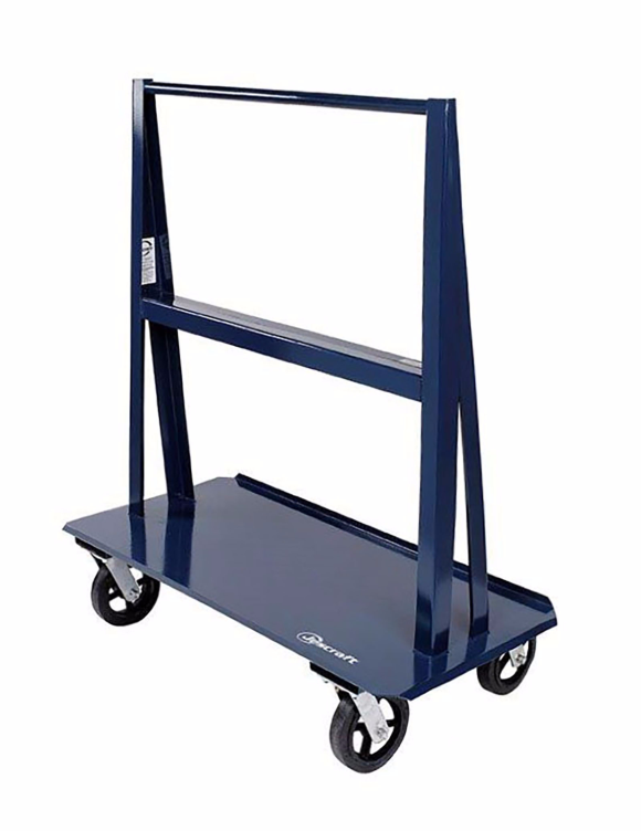 "A" Frame Cart (60"L x 24"W) with Casters - 8" Mold-on-rubber casters: 4 Swivel