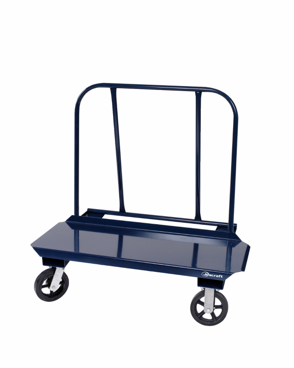 Commercial Drywall Cart - 18" X 45" DECK W/ 8" MOLD ON RUBBER CASTERS (2 RIGID / 2 SWIVEL)