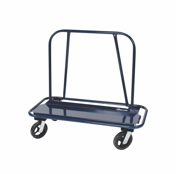 Commercial Drywall Cart - Full Wrap-Around Bumper - 12" X 45" DECK W/ WRAP AROUND BUMPER; 8" MOLD ON RUBBER CASTERS (4 SWIVEL)