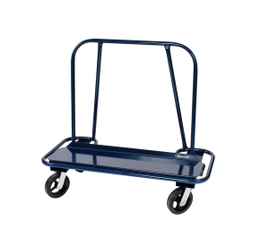 Commercial "Jumbo" Drywall Cart - Wrap-Around with Inset Back,  18" X 45" DECK W/ INSET BUMPER; 8" MOLD ON RUBBER CASTERS (4 SWIVEL)