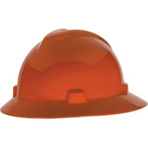 MSA V-Gard Slotted Hat w/ Fas-Trac Suspension, Orange, 496075MSA