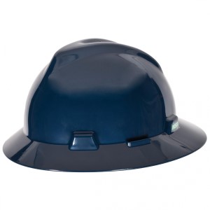 MSA V-Gard Slotted Hat w/ Fas-Trac Suspension, Dark Blue, 802975MSA