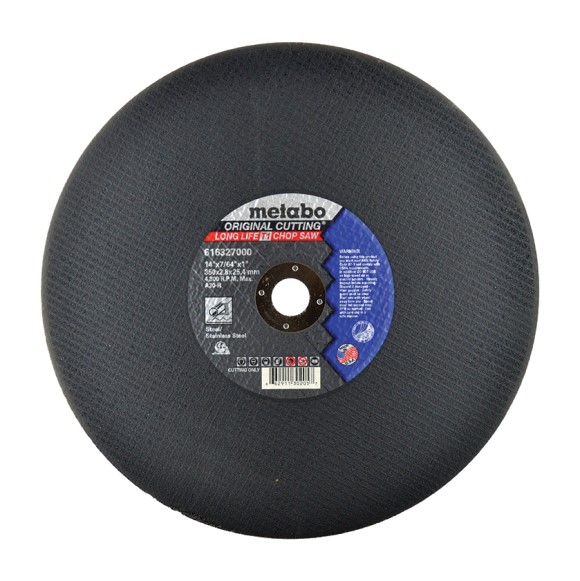 Cutting Wheel, Metabo, 616327000, 14"x7/64" with 1" Arbor