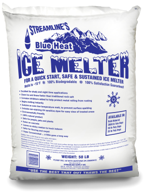 Ice Melt, 50lb Bag, Blue Heat