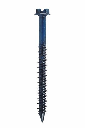 1/4" x 1 3/4" Concrete Screw, Phillips Flat Head, Standard Blue, TTN25134PF, Zinc Plated with Ceramic Coating, Carbon Steel, Box of 100